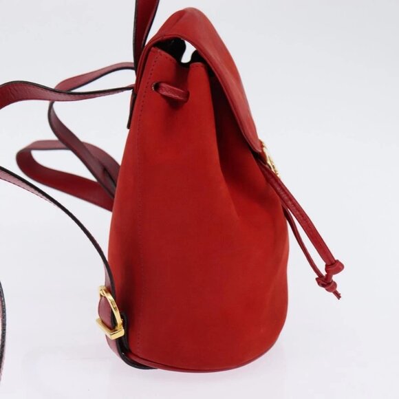 Salvatore Ferragamo Vala Backpack Leather Red Gold Auth 145505 main image 13